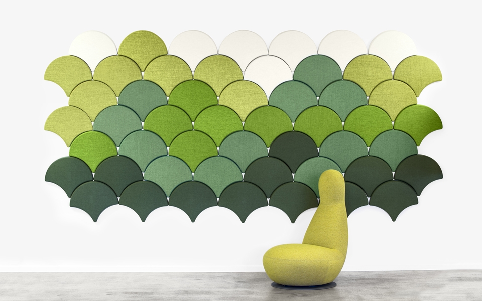 迷人的银杏叶声学吸音板 带来一室绚丽美景