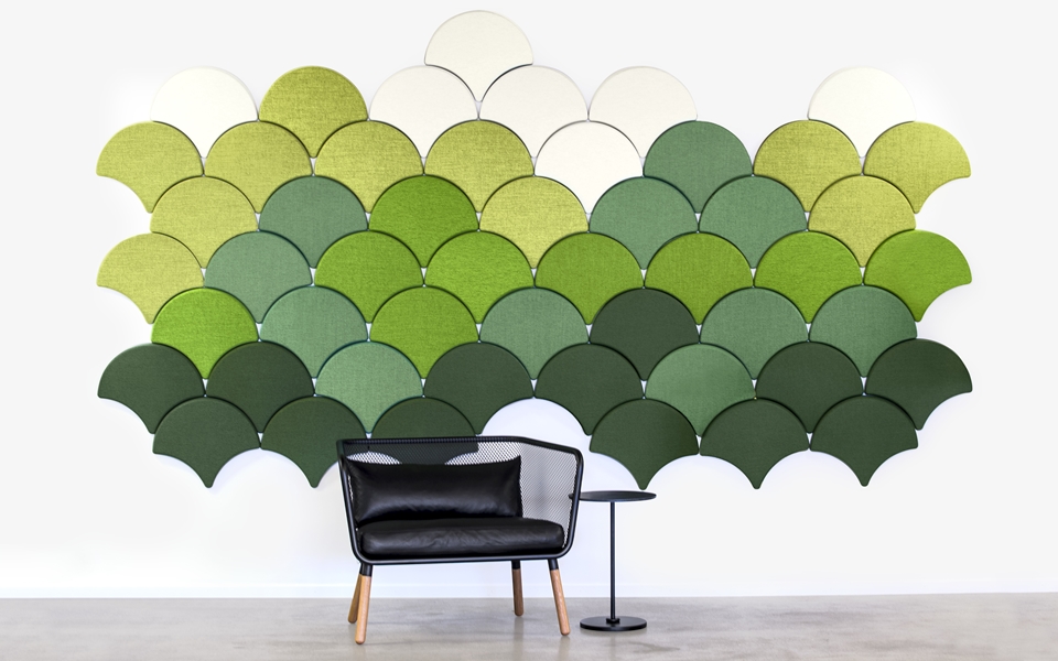 迷人的银杏叶声学吸音板 带来一室绚丽美景