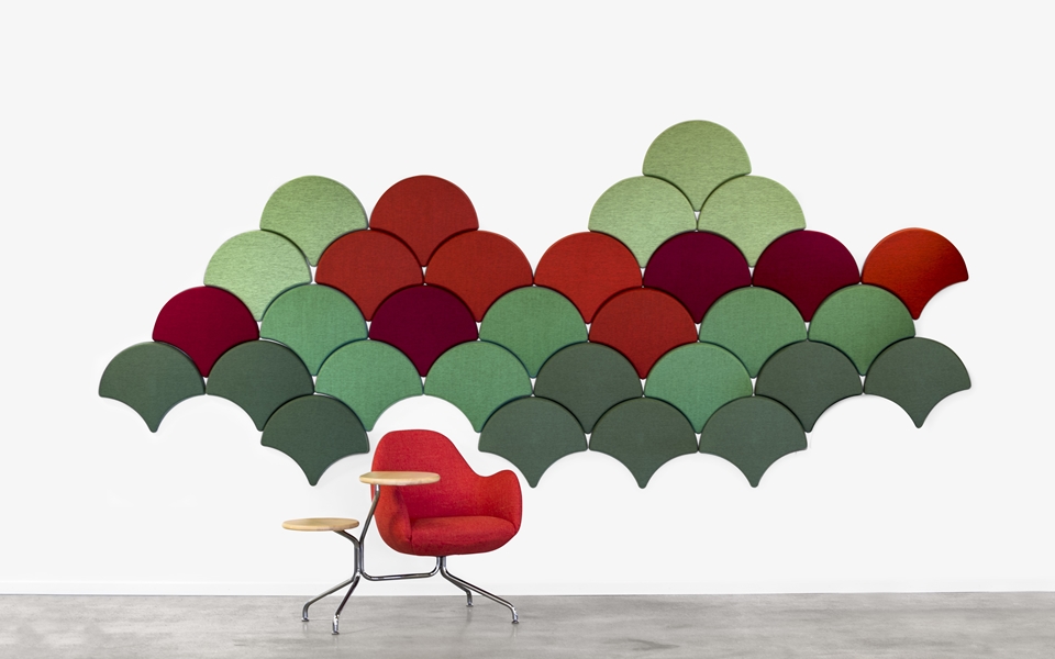 迷人的银杏叶声学吸音板 带来一室绚丽美景