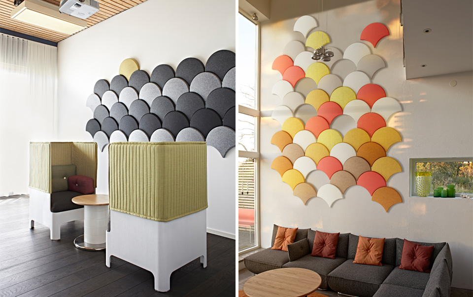 迷人的银杏叶声学吸音板 带来一室绚丽美景