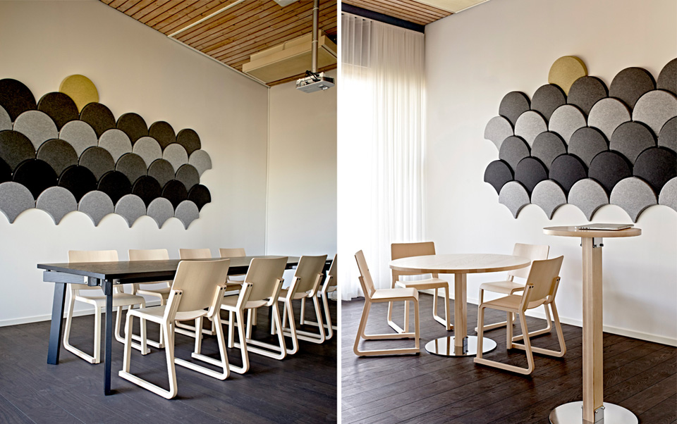 迷人的银杏叶声学吸音板 带来一室绚丽美景